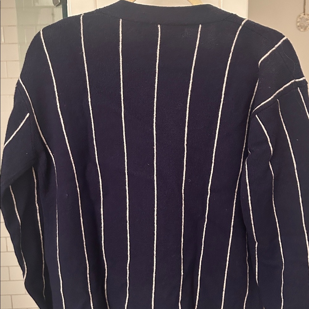 Vintage Ralph Lauren Navy and White Striped Cardigan - Picture 4 of 4
